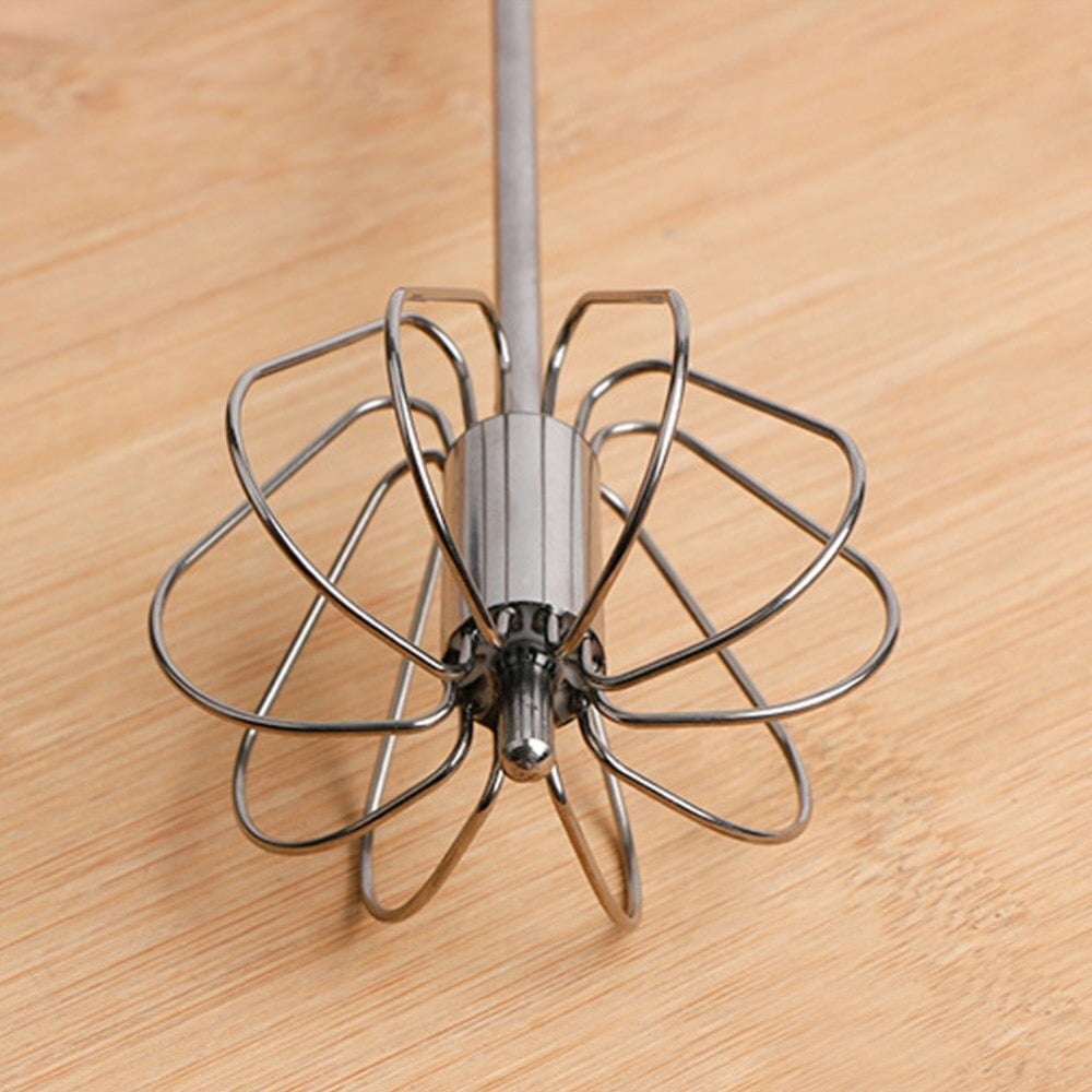 Pack Of 2 Stainless Steel Hand Pressure Rotating Semi-Automatic Mixer Coffee Milk Mixing Tools