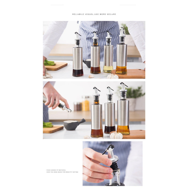 500ml high-quality stainless-steel covered smart glass oil bottle