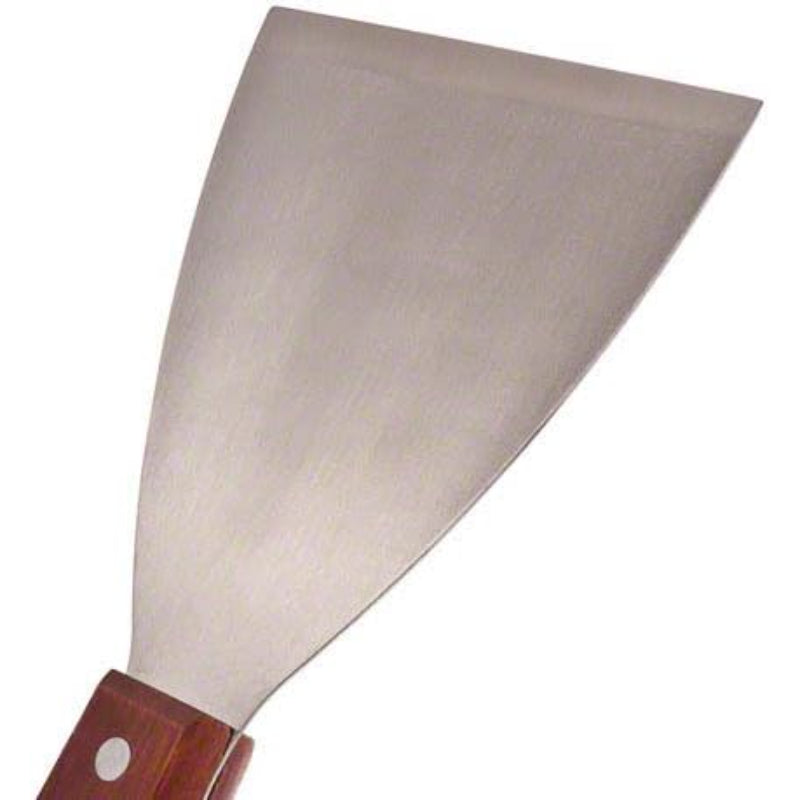 Multi-Purpose Wooden Handle Stainless-Steel Slant Edges Scraper