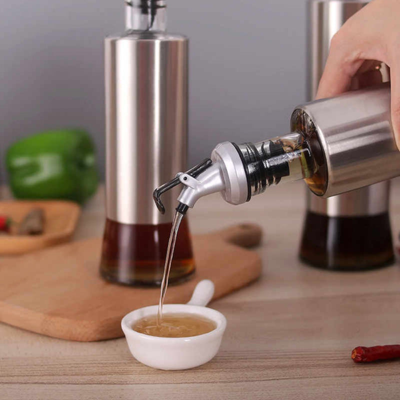 500ml high-quality stainless-steel covered smart glass oil bottle
