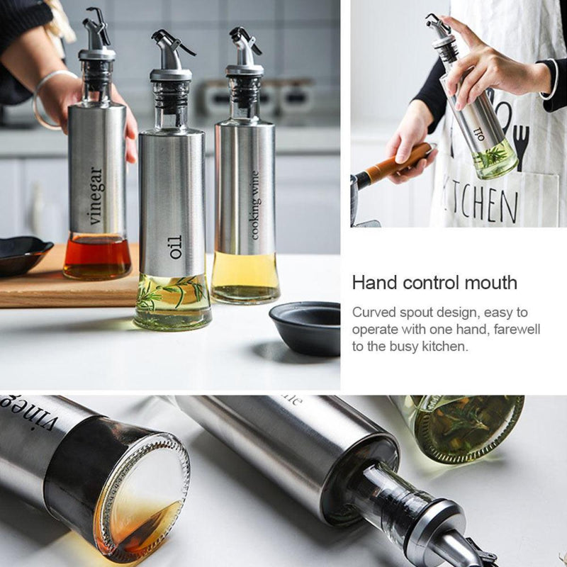 500ml high-quality stainless-steel covered smart glass oil bottle
