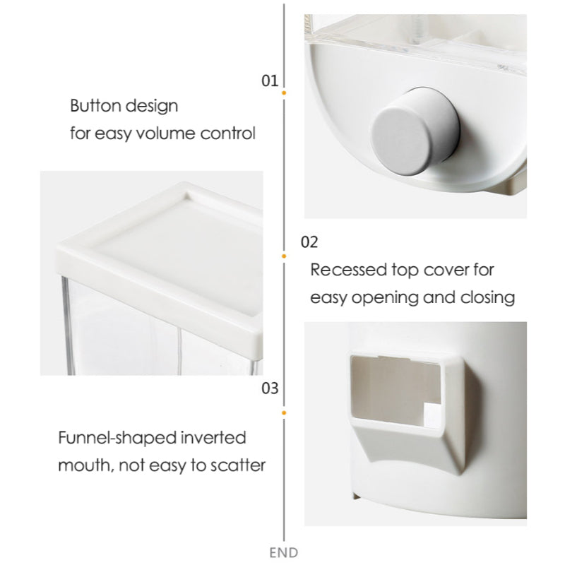 1000ml Transparent Body Eco-Friendly Wall Mounted Grain Storage Box
