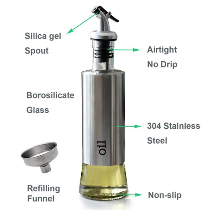 500ml high-quality stainless-steel covered smart glass oil bottle