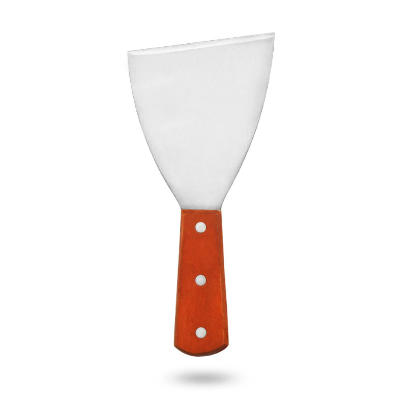 Multi-Purpose Wooden Handle Stainless-Steel Slant Edges Scraper