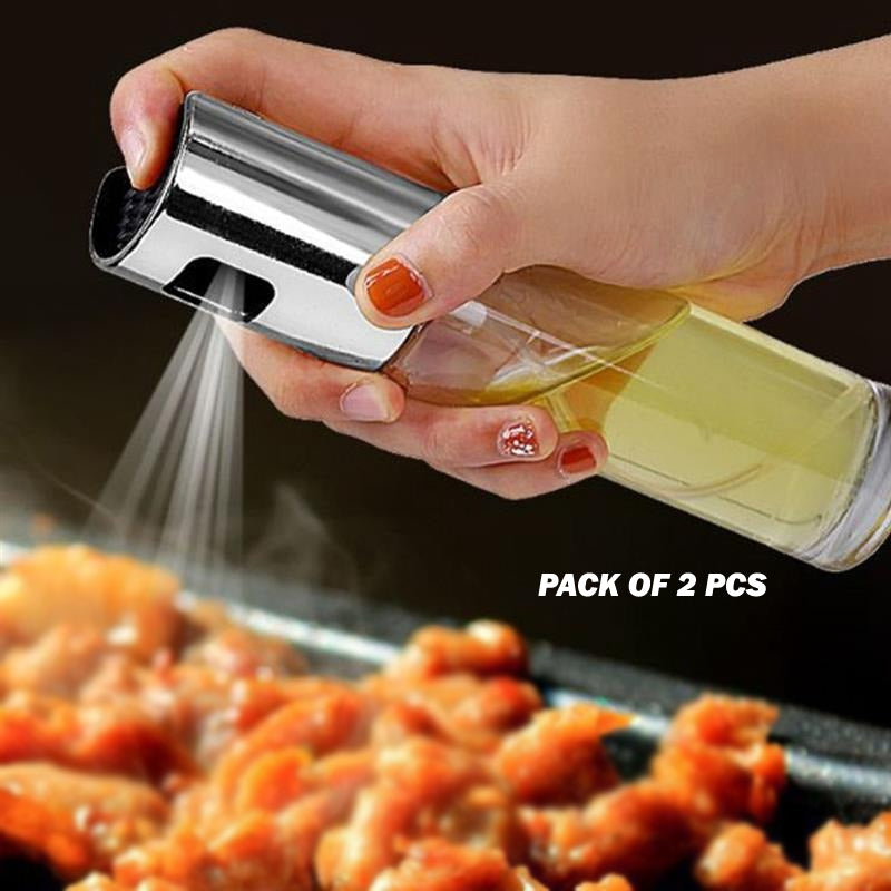 : Set of 2 pcs Kitchen Baking Oil Cook Spray Bottles - Vinegar Dispenser Cooking Tools with Oil Sprayer