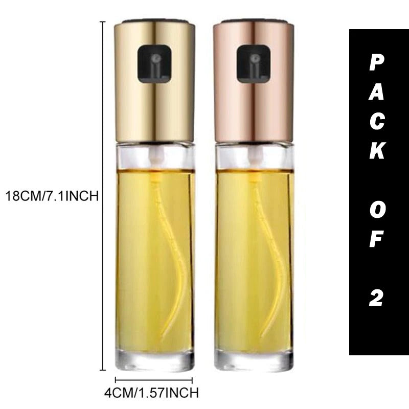 : Set of 2 pcs Kitchen Baking Oil Cook Spray Bottles - Vinegar Dispenser Cooking Tools with Oil Sprayer