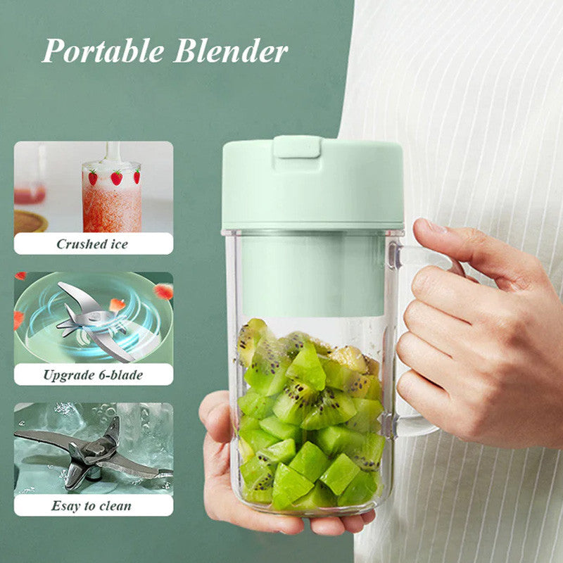 2 In 1 mini portable usb rechargeable high quality 6 blades crusher juicer