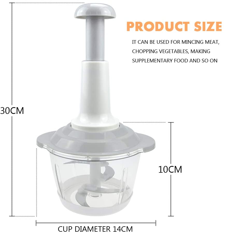 Four Blade Hand Pressure Vegetable Grinder Manual Kitchen Chopper Garlic Masher