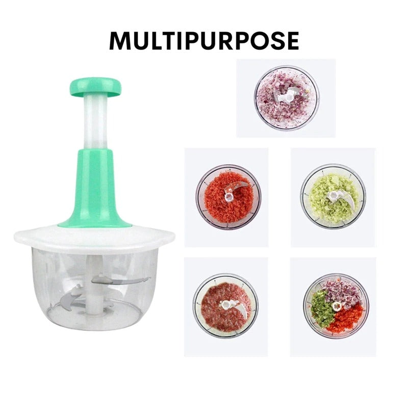 Four Blade Hand Pressure Vegetable Grinder Manual Kitchen Chopper Garlic Masher