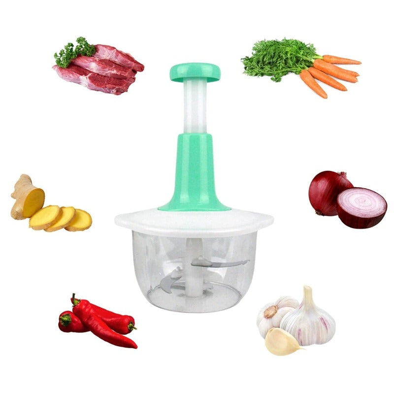 Four Blade Hand Pressure Vegetable Grinder Manual Kitchen Chopper Garlic Masher
