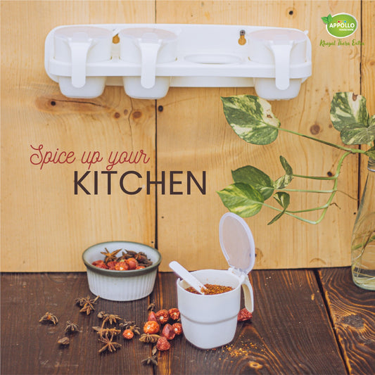 4 In 1 Beautiful Chilli Spice Rack Wall Hanging Kitchen Tool
