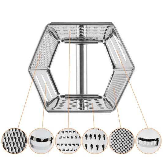 Eco-Friendly Multi-Purpose 6-Sided Stainless Steel Grater
