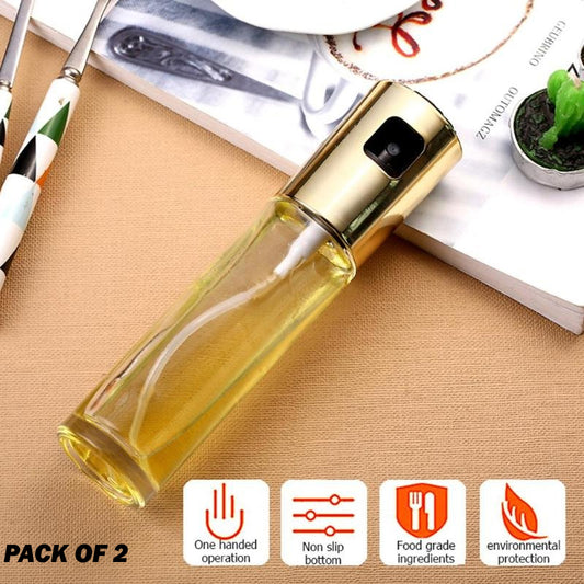 :   Set of 2 pcs Kitchen Baking Oil Cook Spray Bottles - Vinegar Dispenser Cooking Tools with Oil Sprayer
