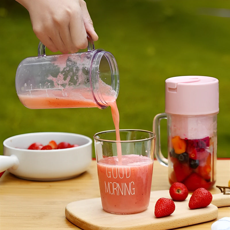 2 In 1 mini portable usb rechargeable high quality 6 blades crusher juicer